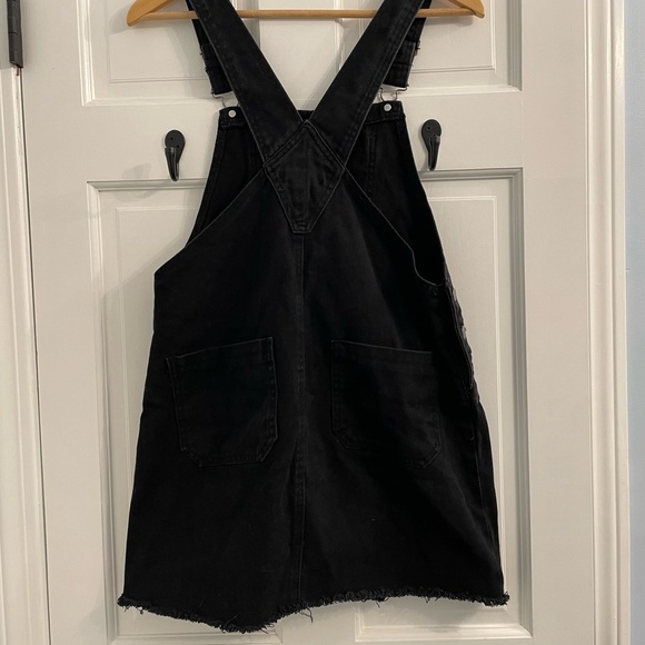 Forever 21 Black Jean Mini Overall Dress size L - Picture 4 of 6
